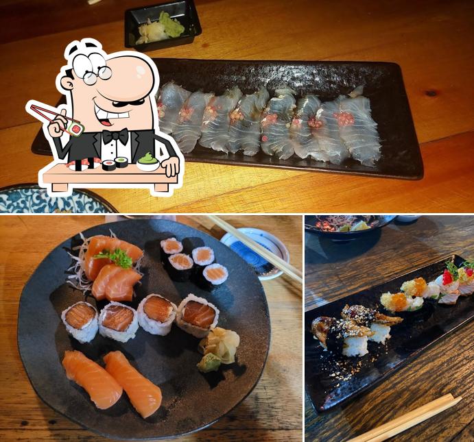 Rolos de sushi são oferecidos por Guru Sushi