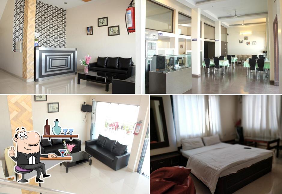 Take a seat at one of the tables at Hotel Sitara Inn