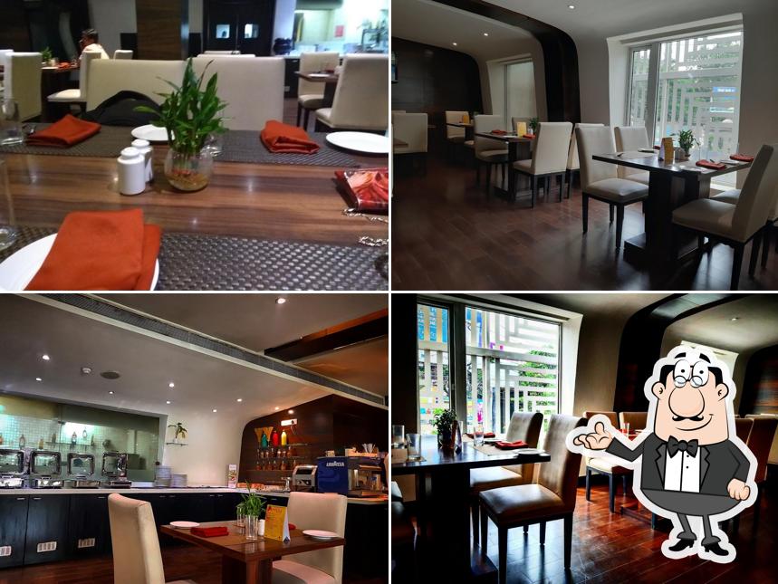 Take a seat at one of the tables at The Park Pavilion