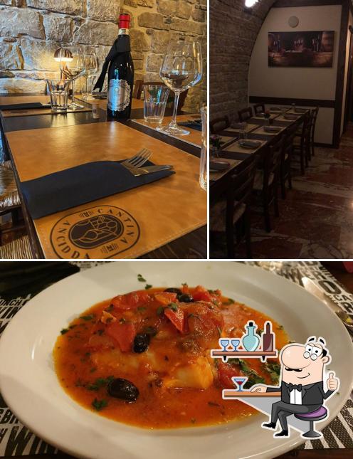 La foto della interni e cibo di Cantina Ancidda