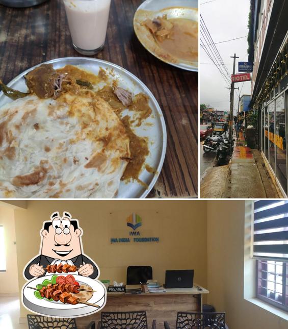 Check out the image depicting food and interior at Hotel Malabar