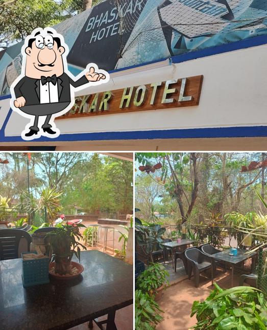 The photo of interior and food at Bhaskar Hotel