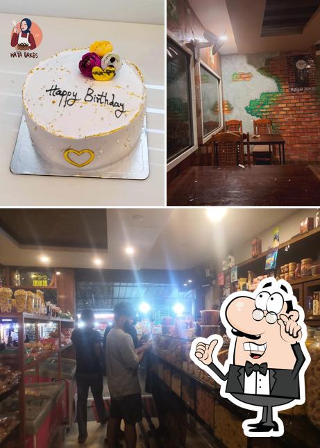 This is the photo depicting interior and food at Haya Bakes