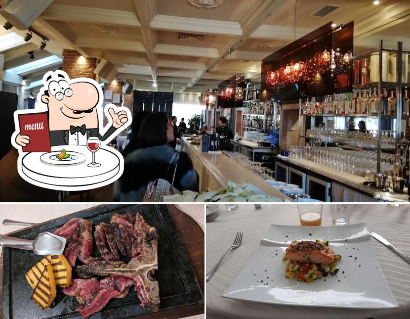 La cibo e bancone da bar del ristorante