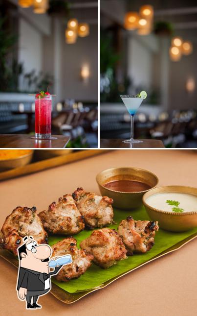 The restaurant's drink and food