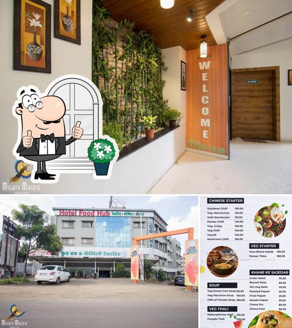 The exterior of Hotel Food Hub Restaurant and Lodging