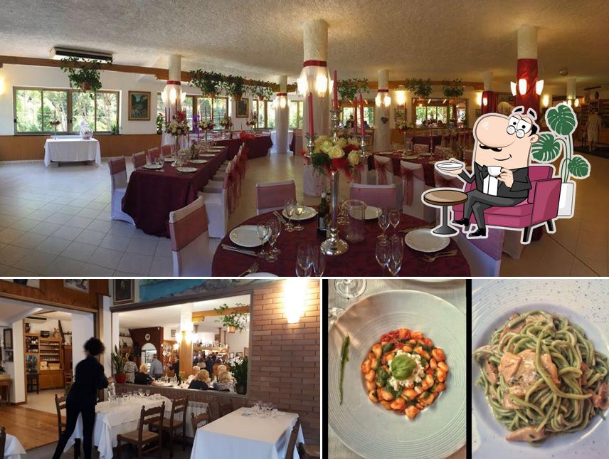 La interni e cibo del ristorante