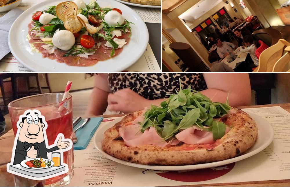 Questa è la immagine che mostra la cibo e interni di 357 Pizza and Food