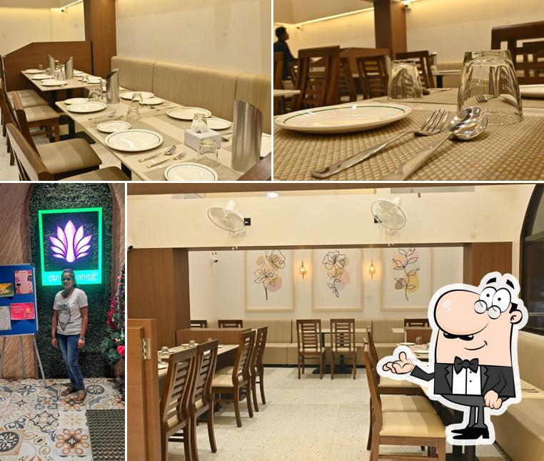 The interior of Purnabrahma Pure Veg Restaurant