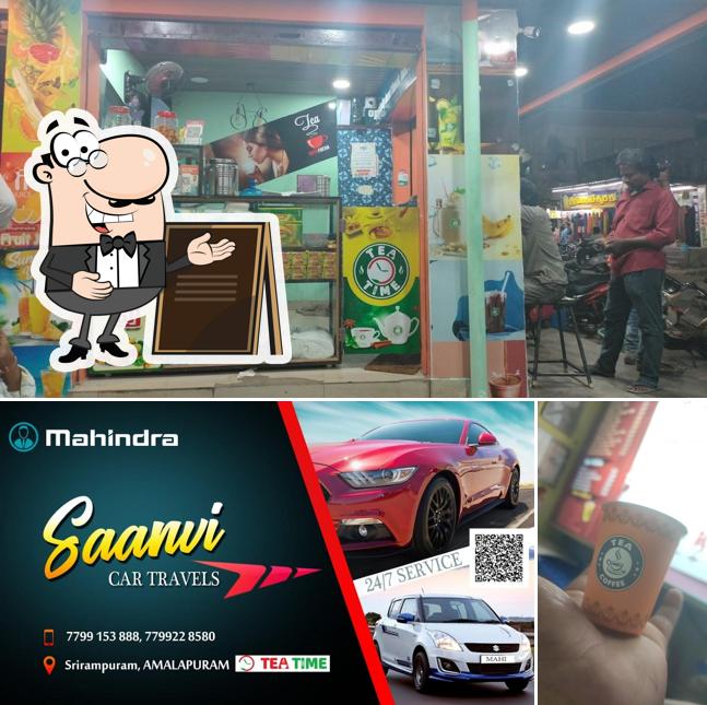 Among different things one can find exterior and food at MAHINDRA TEA TIME & JUICES SRIRAMPURAM