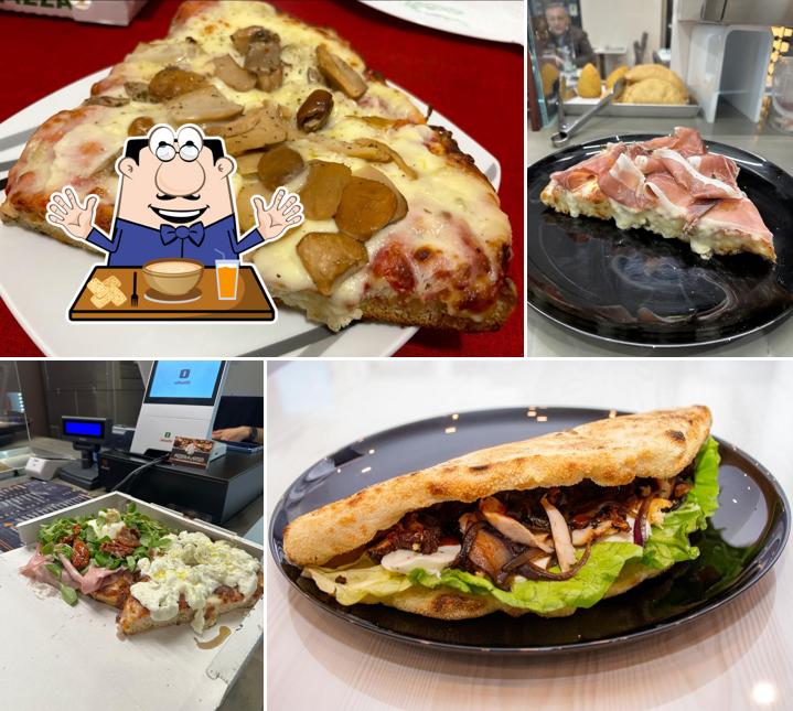 Cibo al Pizzeria degli Artisti (Pizza Al Trancio) e (Tradizionale)