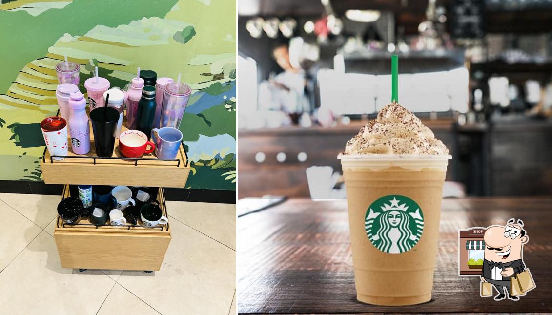 The exterior of Starbucks
