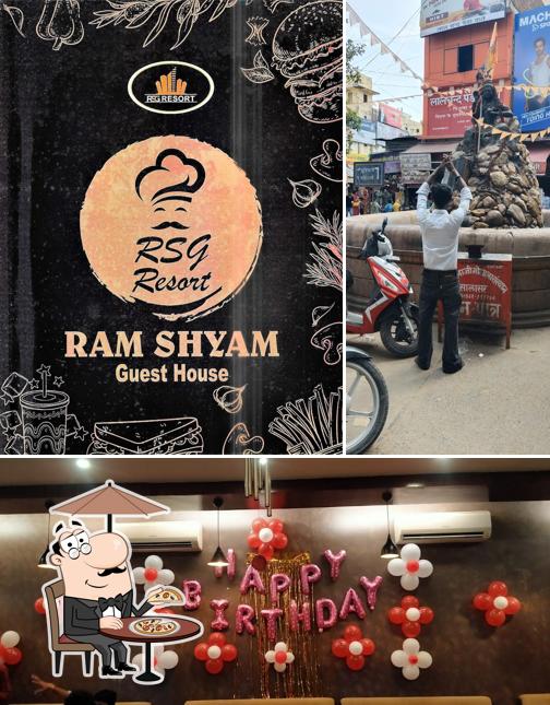 The photo of exterior and food at Ram Shyam Restaurant