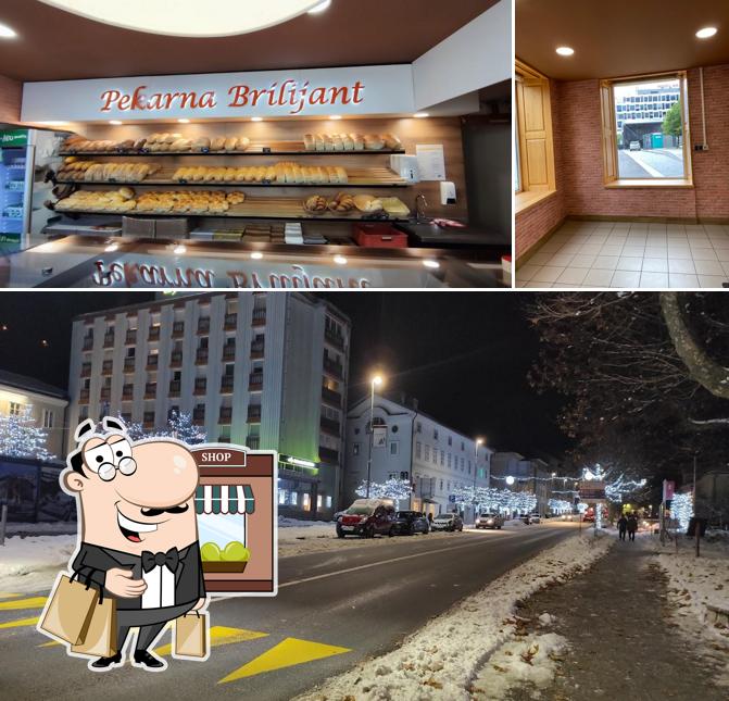 Tra le varie cose da Brilliant Bakery - Pekarna Briljant si possono trovare la esterno e cibo