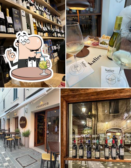 Kalice - Wine, Fine Food & More si caratterizza per la bevanda e interni