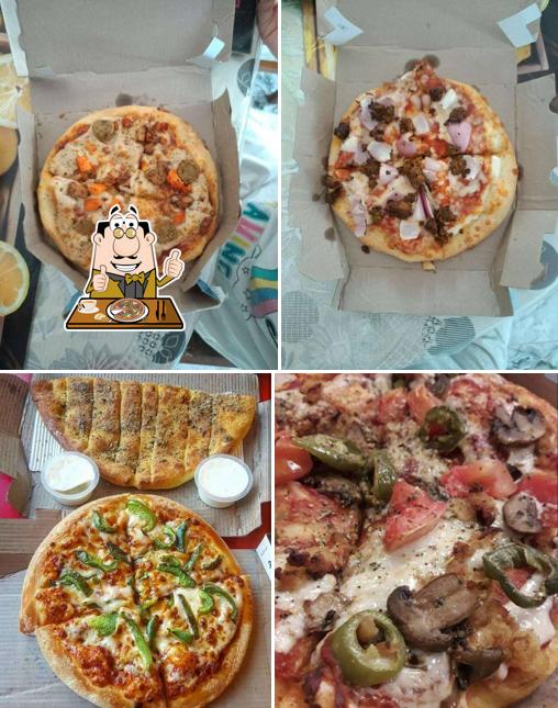 Pick pizza at Domino's Pizza