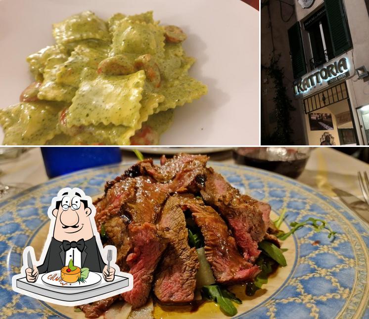 Questa è la immagine che mostra la cibo e interni di Antica Trattoria delle Volte