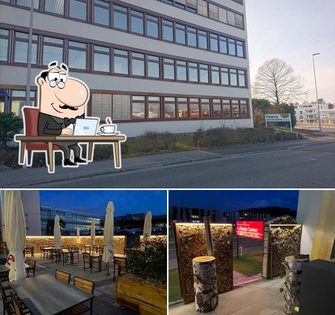 La immagine di interni e esterno da La Vecchia Cantina