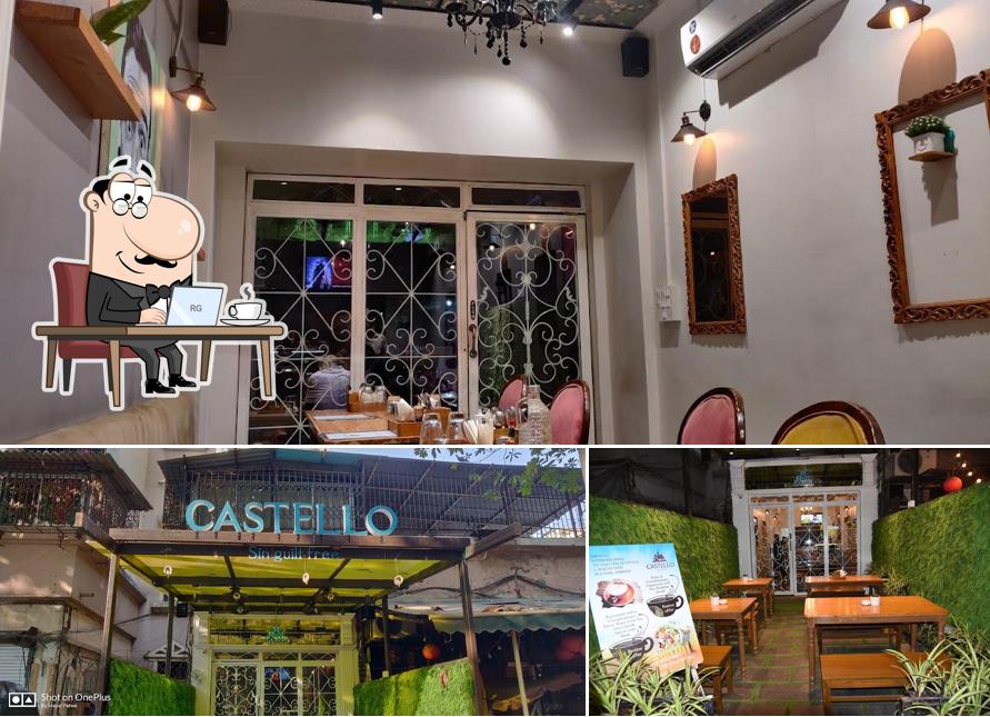 Check out the image displaying interior and exterior at Castello Cafe Sin Guilt Free