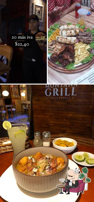 Sente em uma das mesas no Montana Grill