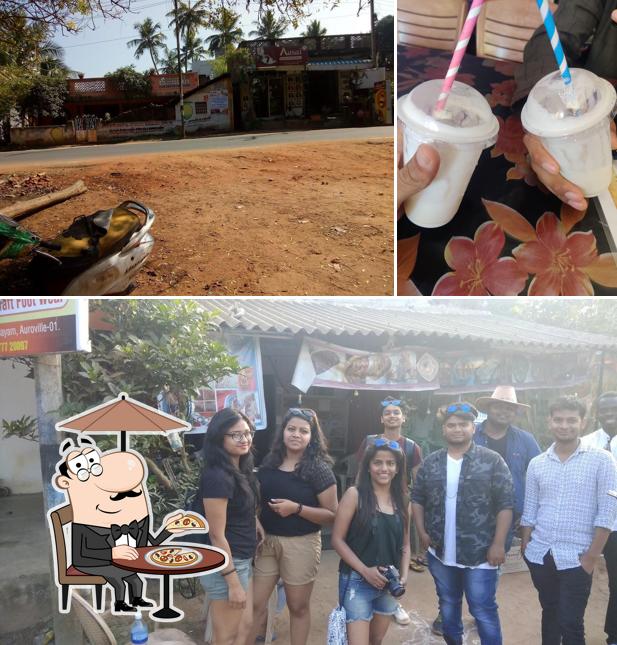 The restaurant's exterior and beverage