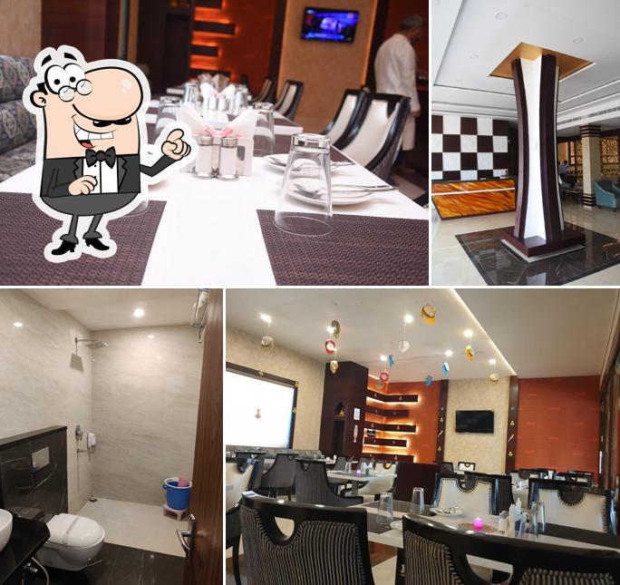 The interior of Hotel Nand Residency & Swaadam Restaurant