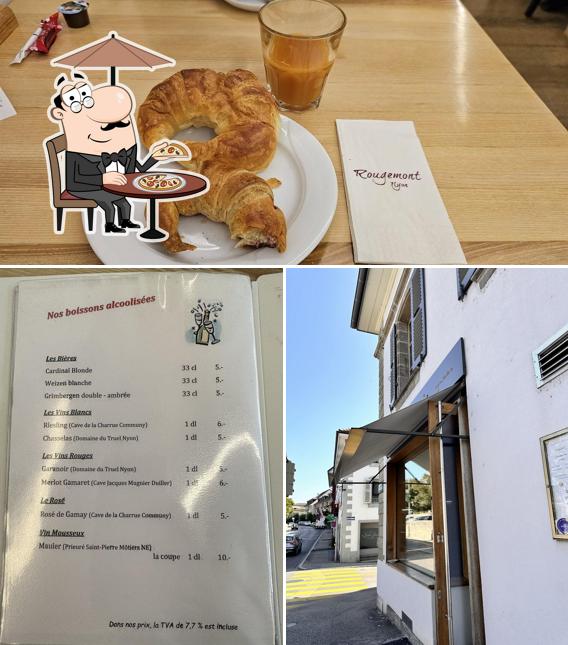 Tra le diverse cose da Boulangerie ROUGEMONT si possono trovare la esterno e cibo