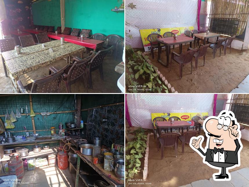 Take a seat at one of the tables at Shri ganpati dhaba