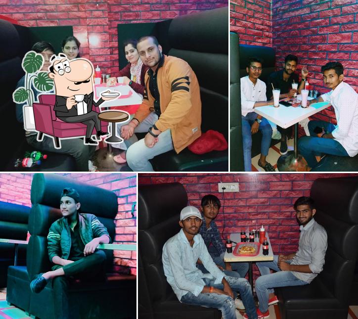 The interior of Omkara Pizza place