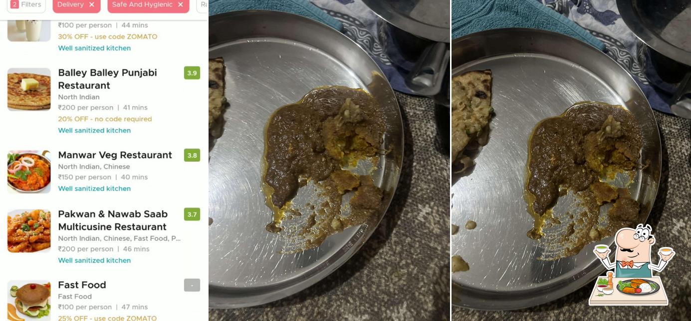Food at Manwaar Vegetarian Restaurant