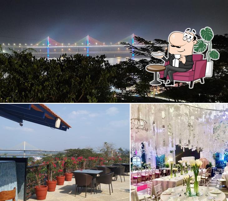 Take a seat at one of the tables at Hanging Garden