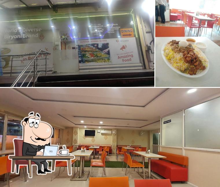 Take a seat at one of the tables at Biryanis and More