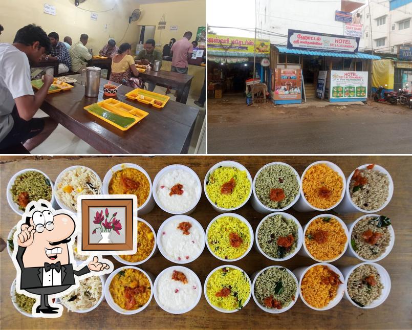 The interior of Sri Lalithambika Veg Restaurant