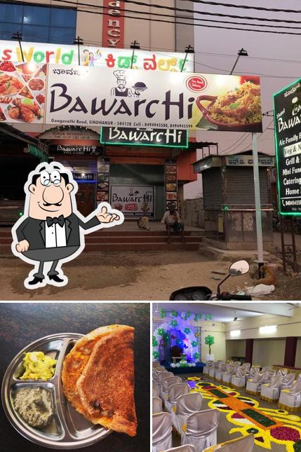 Take a seat at one of the tables at HOTEL BAWARCHI, MOUDA