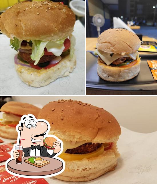 Try out a burger at Doodle Cafe