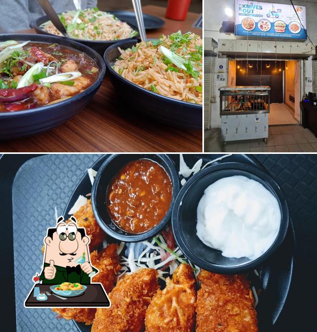 Among various things one can find food and interior at KNIVES OUT