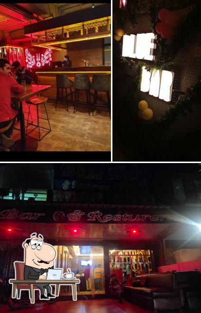 The interior of BLUE BAR AND RESTAURANT
