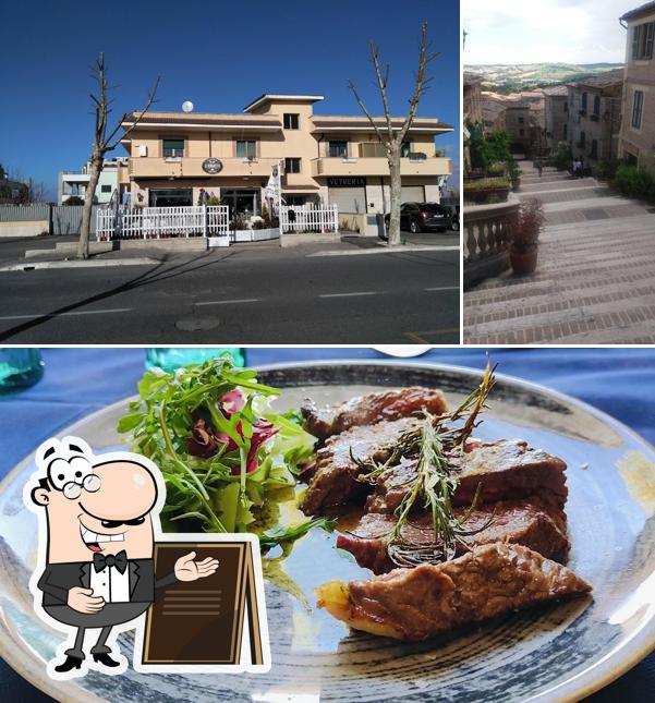 La esterno e cibo del ristorante