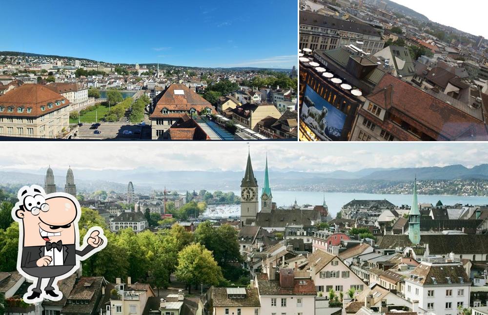 Puoi goderti l'aria fresca da seduto all'esterno di Jules Verne Panoramabar