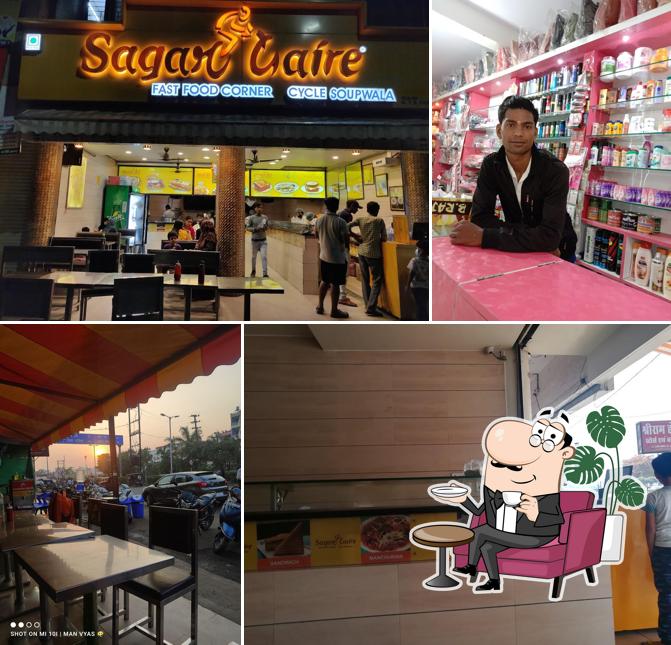 Take a seat at one of the tables at Sagar Gaire Cycle Soup Wala