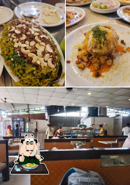 Check out the picture depicting food and interior at Hotel Ashirwad