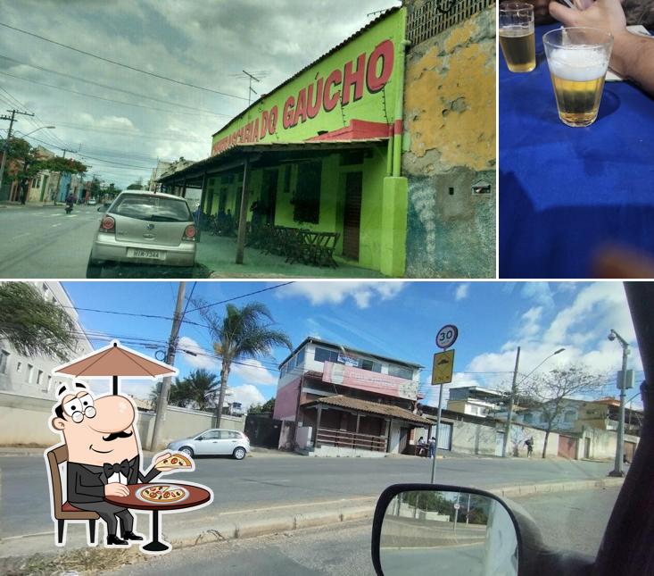 Esta é a imagem apresentando exterior e comida no Churrascaria e Pizzaria Gauchinho