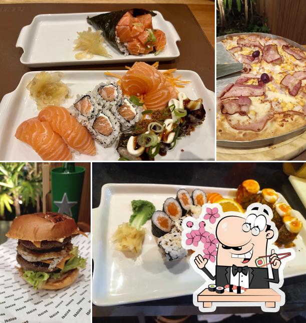 Peça diferentes opções de sushi