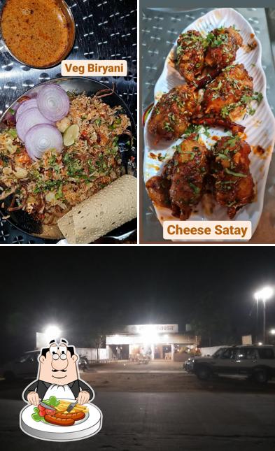 This is the picture displaying food and exterior at Dhaba Junction