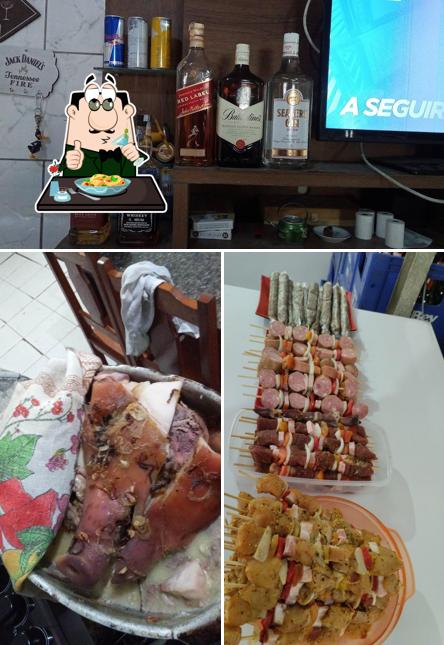Esta é a ilustração apresentando comida e cerveja no Bar do Levi