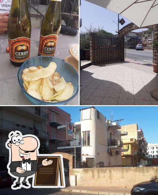 Questa è la foto che mostra la esterno e cibo di Bar Numero 1