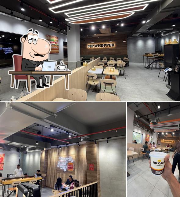 Take a seat at one of the tables at Burger King