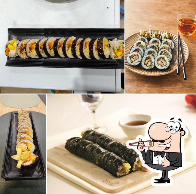 Sushi rolls are available at Manna kimbab