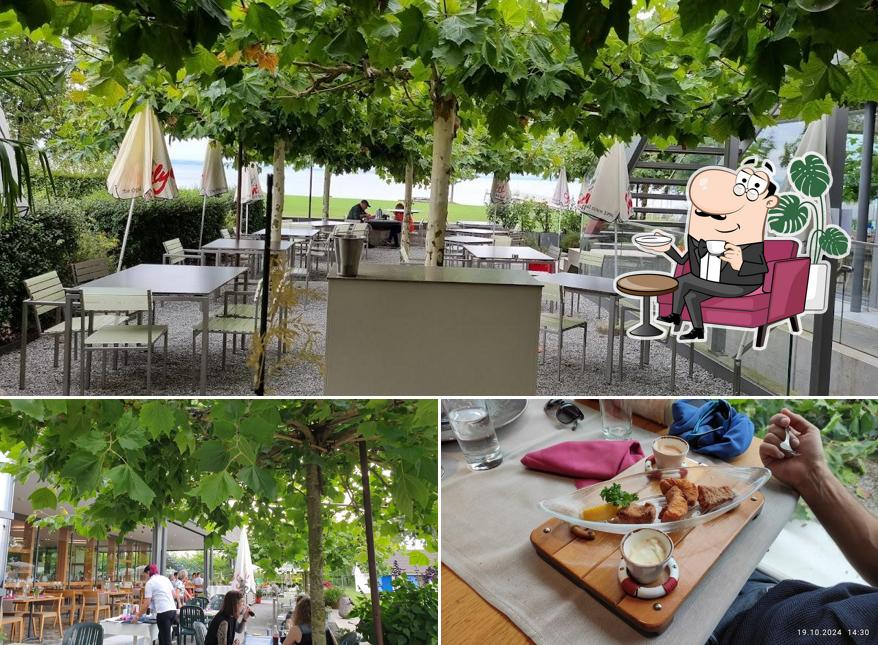 Questa è la immagine che raffigura la interni e bevanda di Restaurant Seehuus