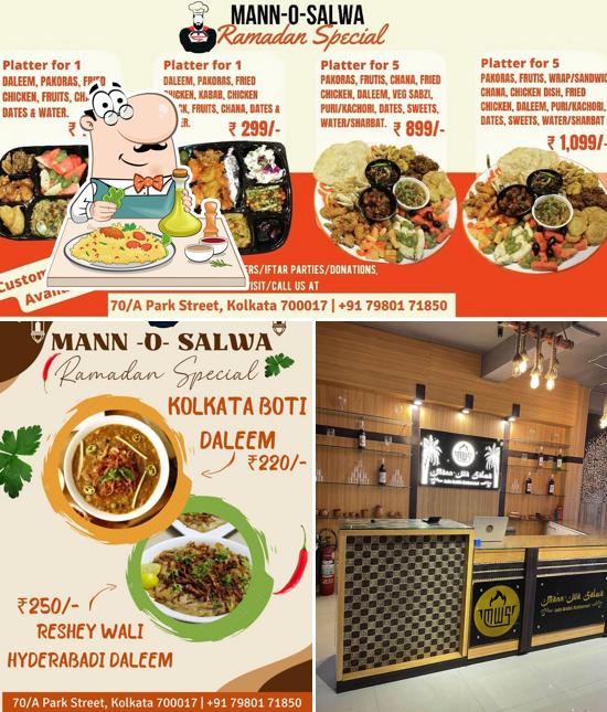This is the photo displaying food and beverage at Mann-O-Salwa dining experience